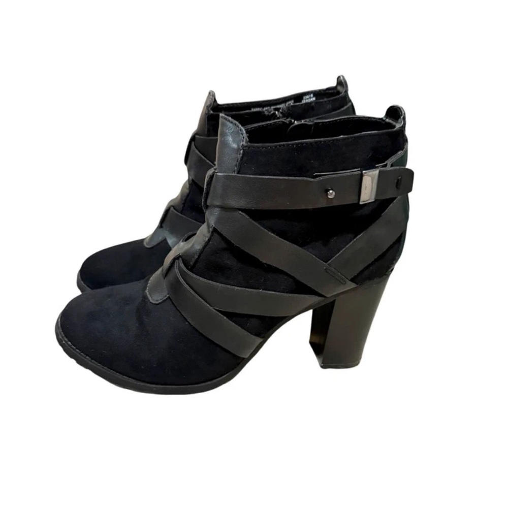 Metaphor Black Strappy Heeled Boots
